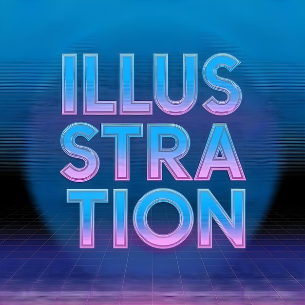 Retro wave vaporize synthwave estilo azul tipografía efecto de texto editable diseño de plantilla de estilo de fuente