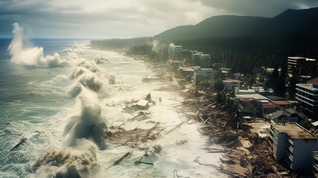 Foto el retroceso del tsunami revela los impactantes daños