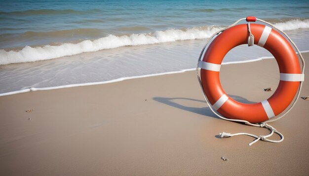 Rettungsboje am Strand Konzept der Rettung von Leben