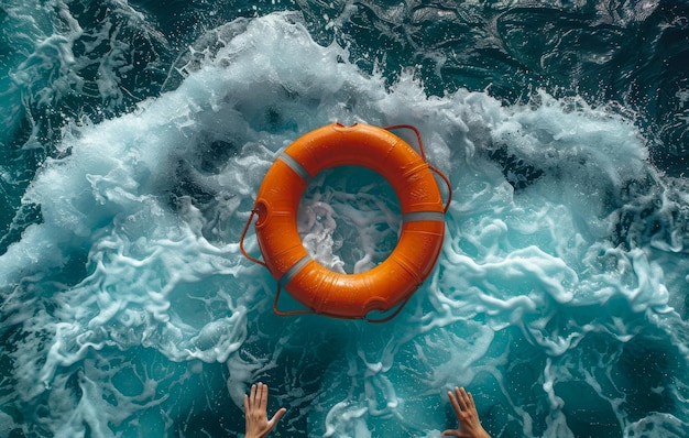 Rettungsboje im Meer