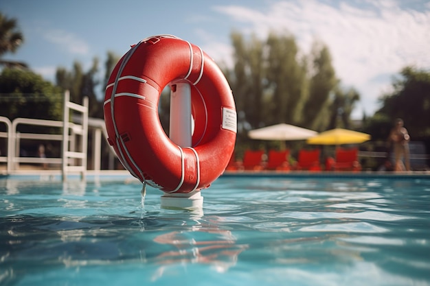 Rettungsboje im Schwimmbad Sicherheit auf dem Wasser