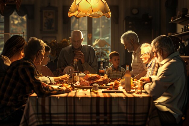 Reuniões familiares comoventes ao redor da mesa do jantar