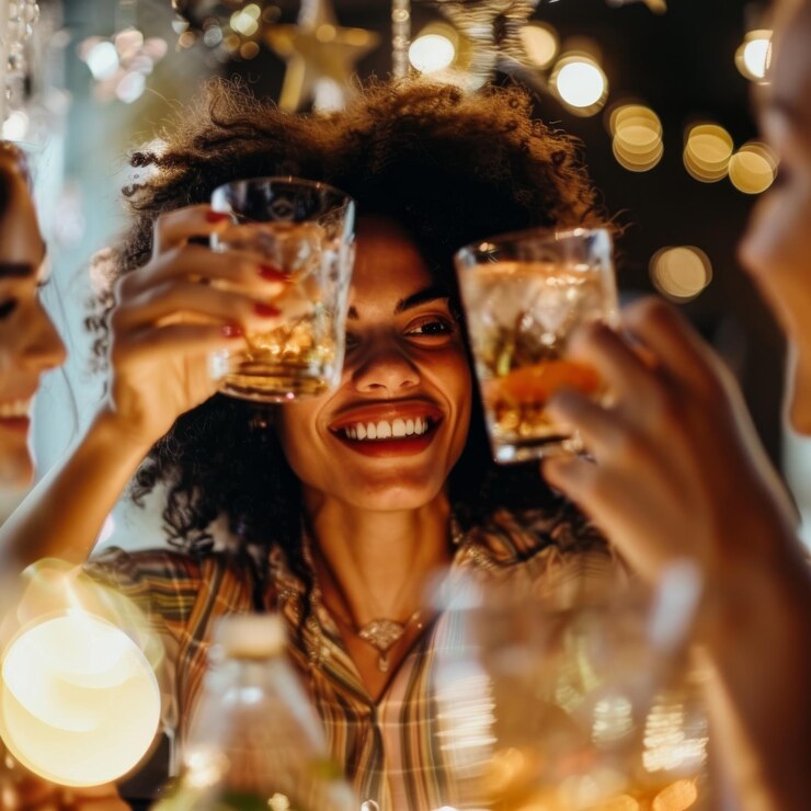 Una reunión alegre con amigos