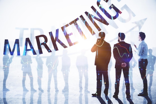 Reunión comercial y concepto de marketing.