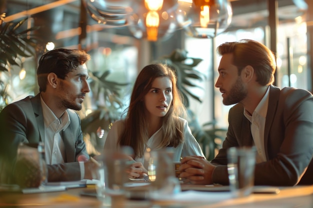 Foto reunión de empresarios corporativos creada con ia generativa