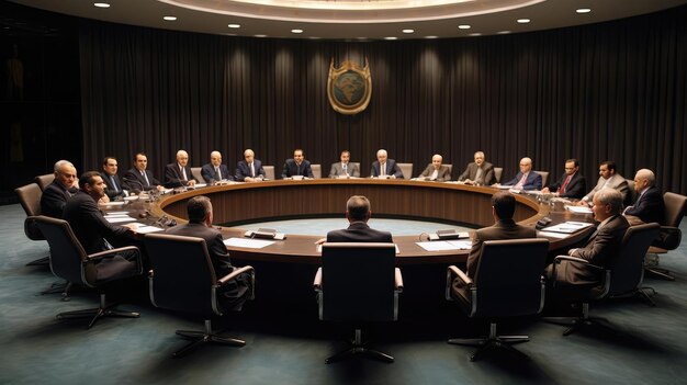 Foto una reunión del gobierno de uno de los países.