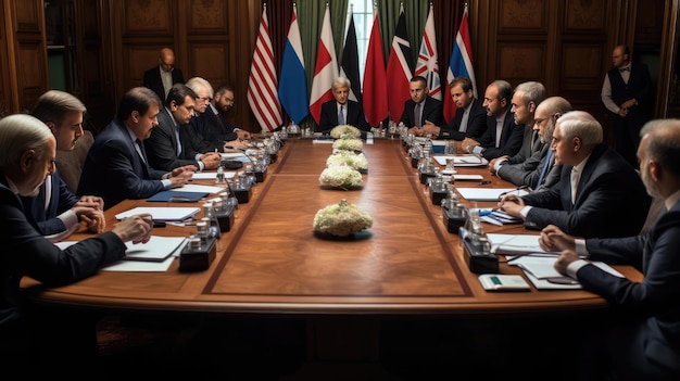 Foto una reunión del gobierno de uno de los países.