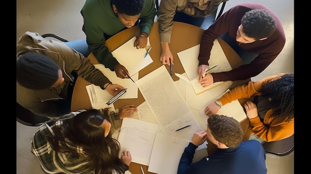 una reunión de grupo en el trabajo