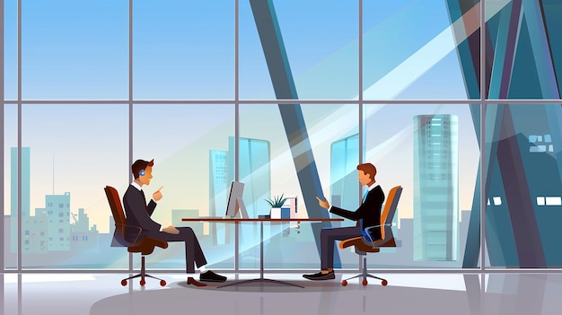 Reunión de hombres de negocios entrevista reunión de oficina moderna