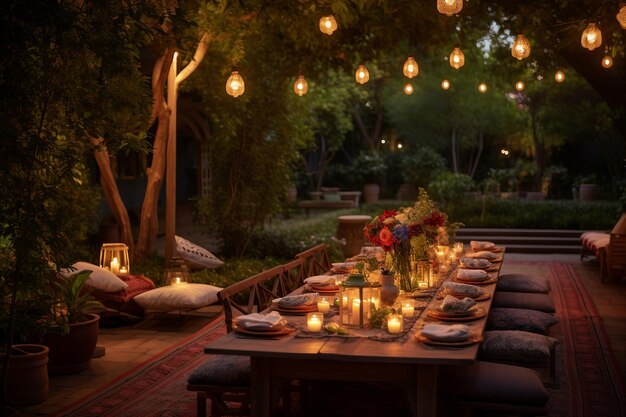 Reunión de Iftar en el Jardín Tranquilo