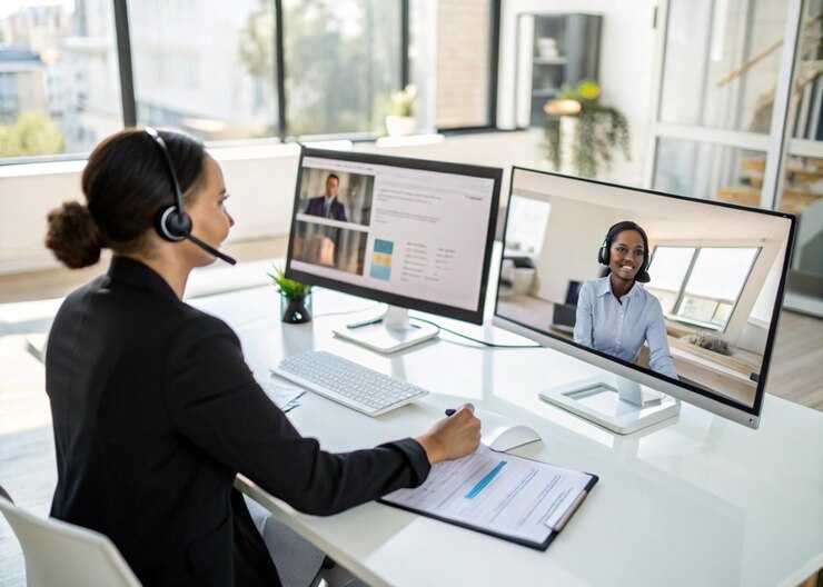Reunión de negocios a distancia