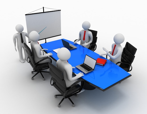Reunión de negocios hombre 3d