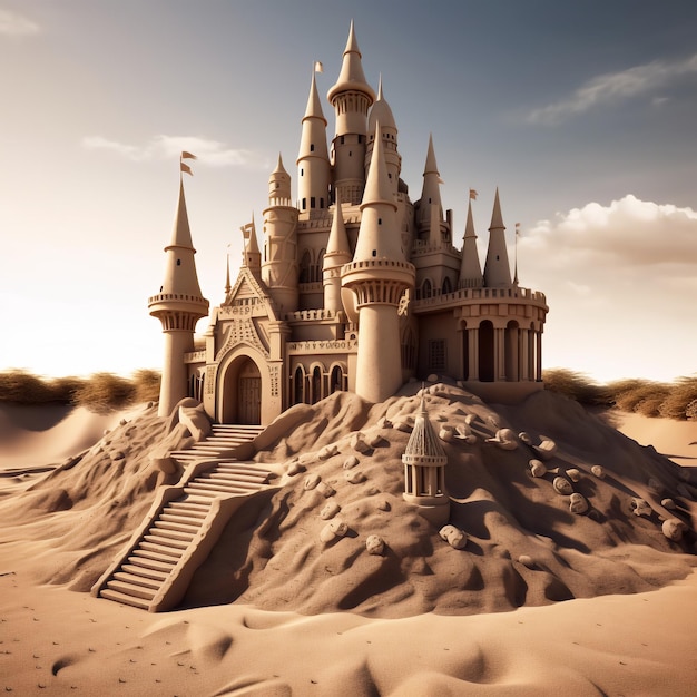 Revelando a enigmática jornada de beleza nas areias quentes de uma colônia imaginária no deserto