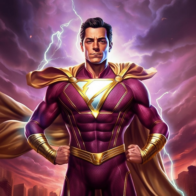 Foto revelando o icônico super-homem e sua descendência super-heróica