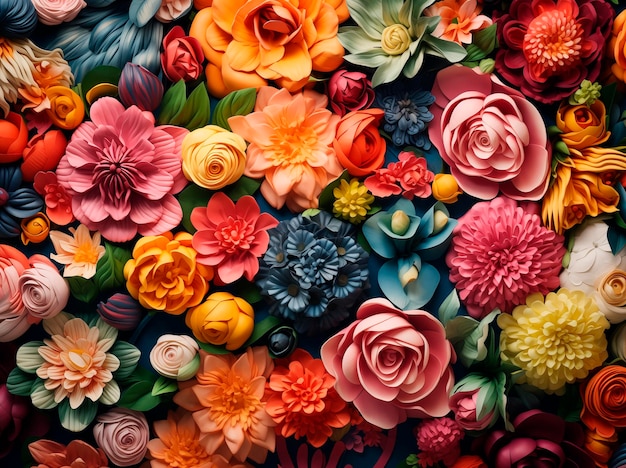 Revestimento de parede floral requintado com ilusão 3D