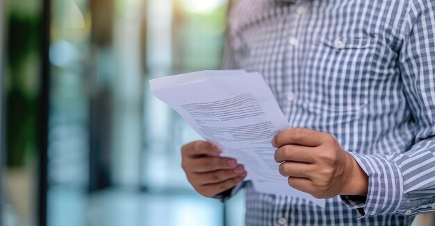 Foto revisão profissional de documentos de negócios no escritório