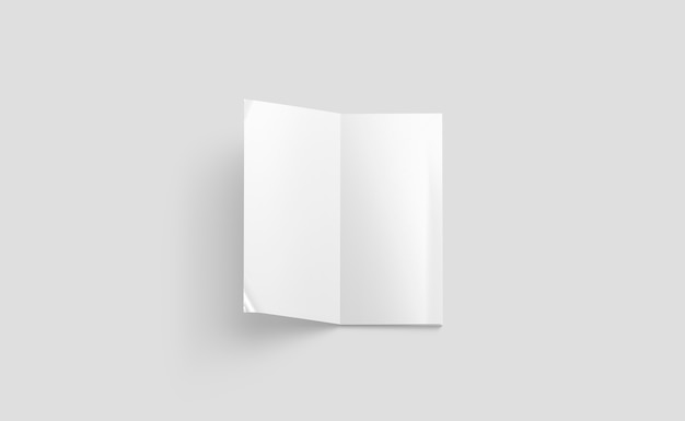 Revista retangular aberta branca em branco