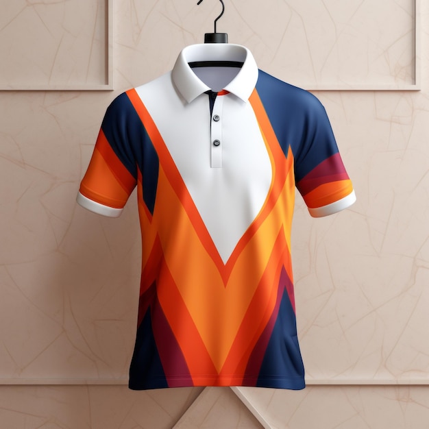 Foto revitalizando a tradição uma camisa polo moderna inspirada em ikat, repleta de cores ousadas