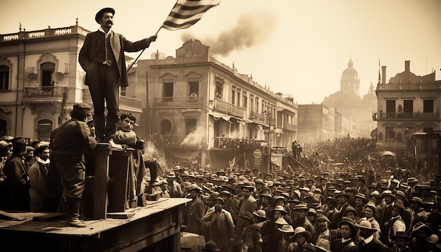 Foto revolução mexicana em 1910 fotografia editorial em preto e branco