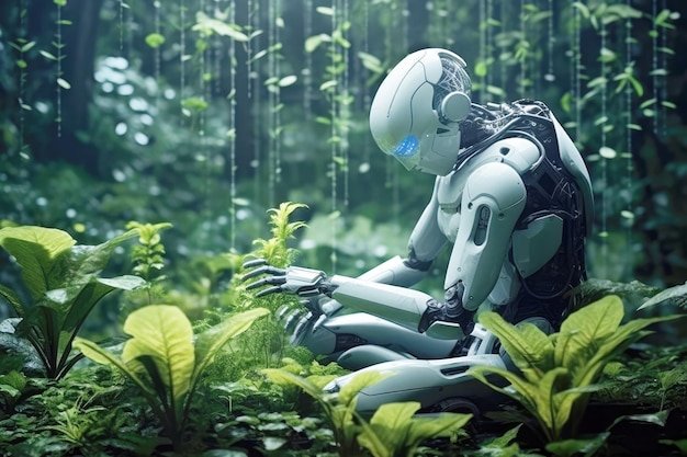 Revolucionando o cuidado de árvores e flores o jardineiro robótico abraçando tecnologia avançada