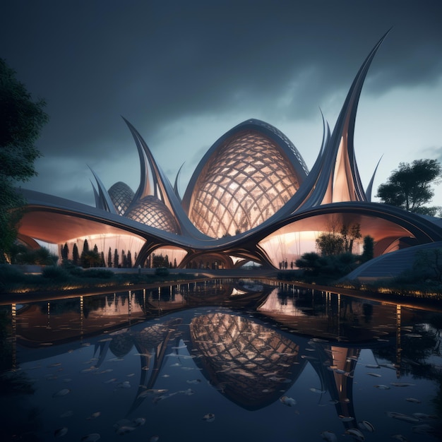 Revolutionäre Fusion Mischung neuer Paradigmen des futuristischen Architekten in Indien mit dem alten Mughal He