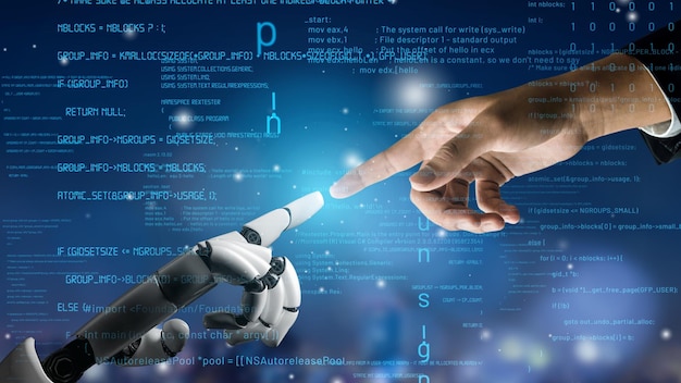 Revolutionäres KI-Technologiekonzept der futuristischen Roboter-künstlichen Intelligenz