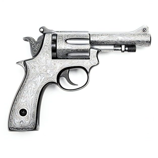 Revolver isolado em fundo branco