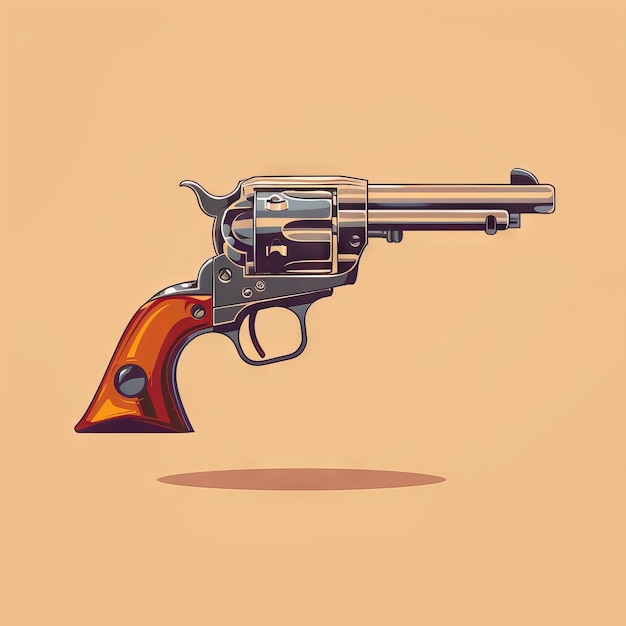 Revolver vintage Flat Icon Wild West Handgun Arma retrô Arma de cowboy