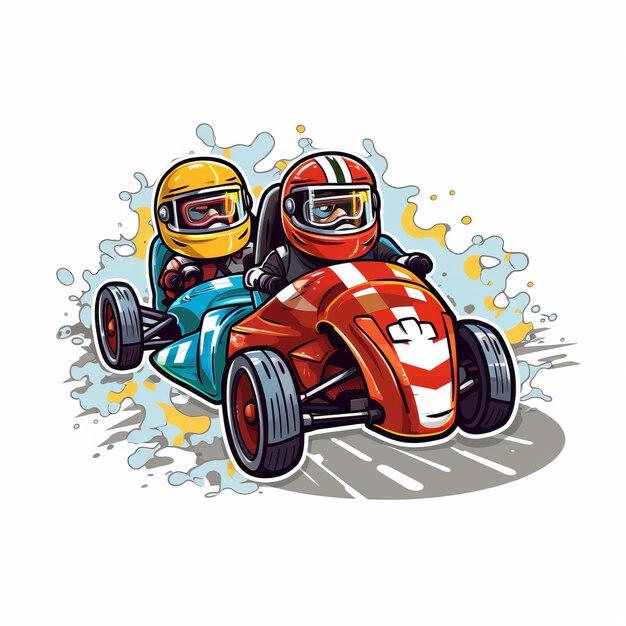 Foto revving up with style the soap box race sticker collection adesivos artísticos com um branco limpo