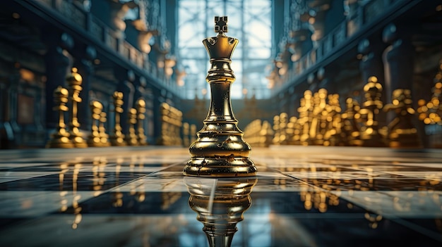 Rey en ajedrez simboliza el liderazgo estratégico al igual que un líder empresarial