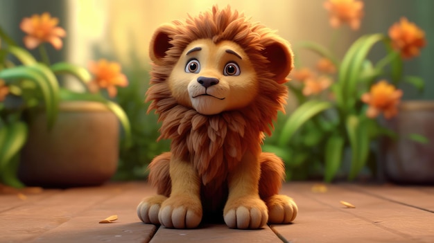 El rey león es un personaje de dibujos animados de la película de animación.
