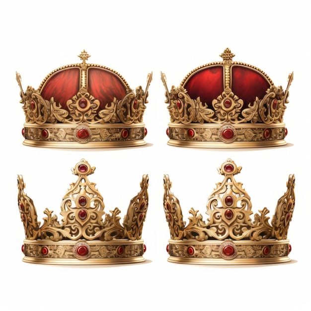 Foto el rey del metal corona rojo y dorado ilustraciones gratuitas de regalías
