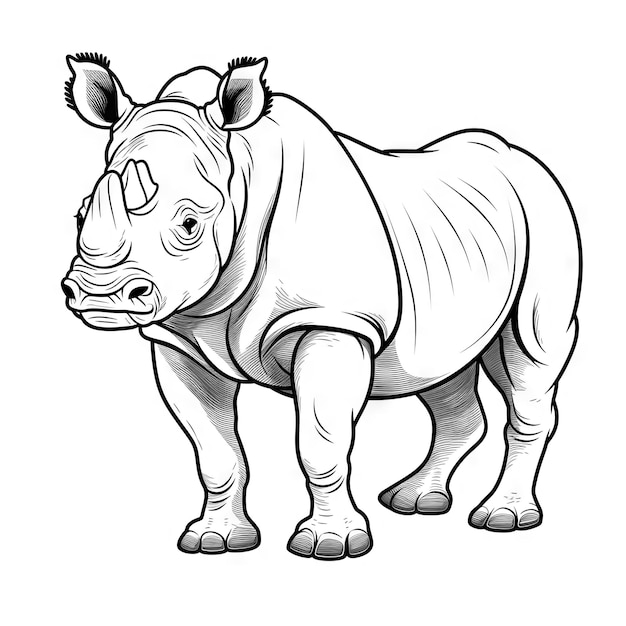 Foto rhinoceronte página de colorir ilustração de rinoceronte