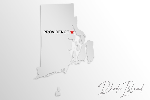 Rhode Island mapa aislado sobre fondo blanco.