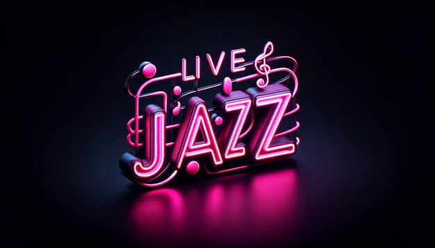 Rhythmic Night Pink Live Jazz Neon Sign (sinal de néon de jazz ao vivo)