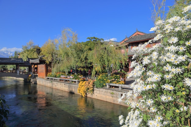 Riacho na cidade velha de Lijiang, Património Mundial, Yunnan, China, Ásia