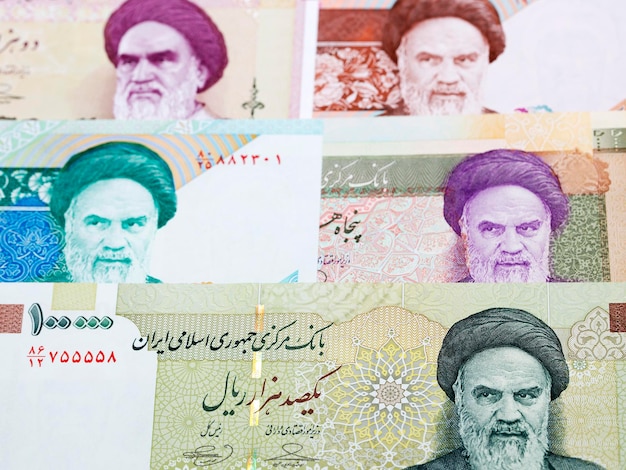 Foto rial iraniano um fundo de negócios