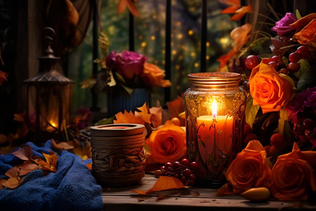 Las ricas velas de otoño deleitan la caprichosa bandera con colores vibrantes