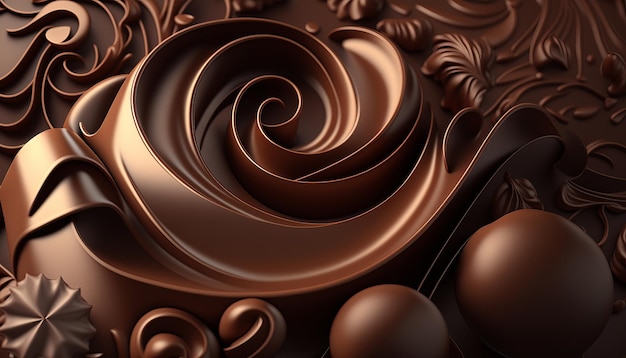 Rich Chocolate Textures AI Generative