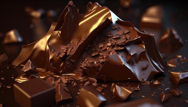 Rich Chocolate Textures AI Generativo