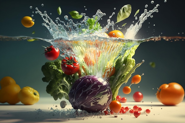 Richtige Ernährung Lebensmittel-Set für einen gesunden Lebensstil Gesunde Ernährung Obst Gemüse reines Wasser Bio-Diät Kalorienkost Schöner Körper