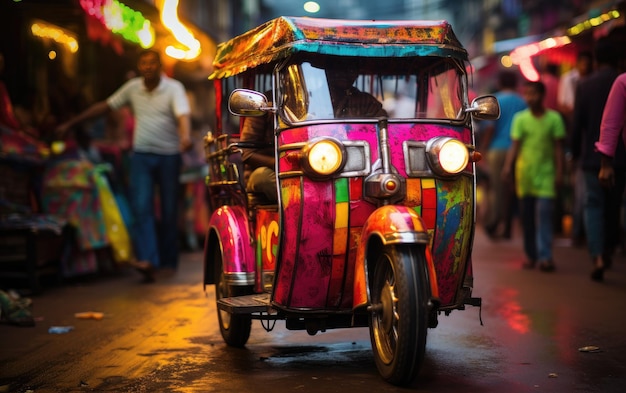 Rickshaw elétrico em Colorful Chaos.