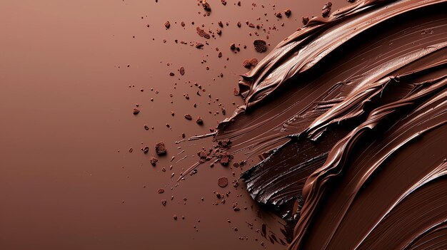 El rico chocolate oscuro gira alrededor creando un deleite visual decadente y delicioso El espeso líquido aterciopelado seguramente satisfará a cualquier amante del chocolate