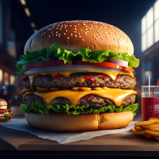 Riesige Burger-Sandwich-Werbung