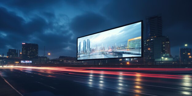 Foto riesige led-werbetafel an der autobahn ein interaktives werbekonzept