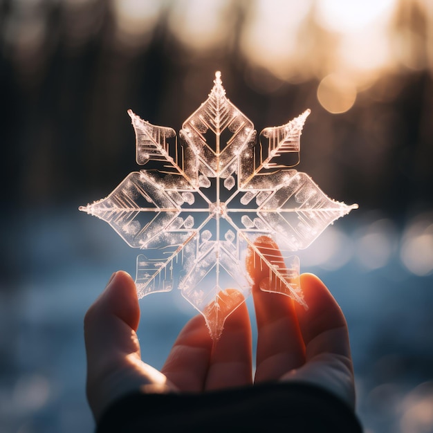 Riesige Schneeflocke auf der Palme