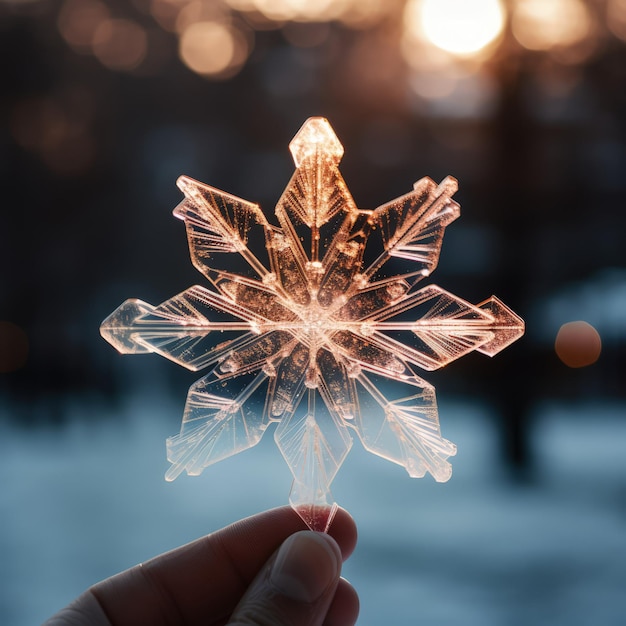 Riesige Schneeflocke auf der Palme