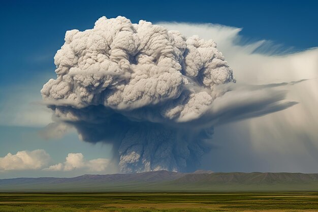 Riesige Wolken vom Shiveluch-Bergausbruch in Kamtschatka. Generative KI