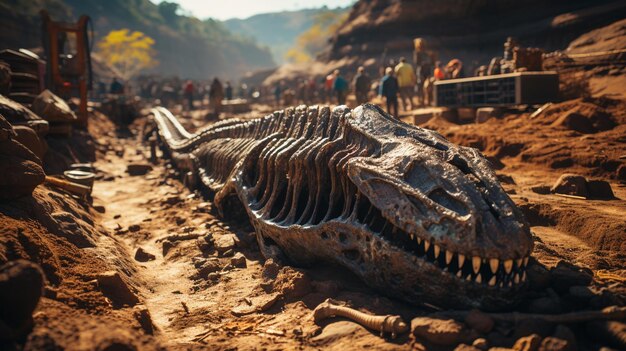 Riesiger großer Dinosaurier in der Höhlenerneuerungs-KI