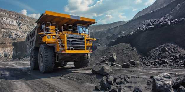 Riesiger schwerer Bergbau-Dump truck offene Kohlebergbau-Panorama-Kohlebergbau